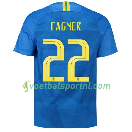 Brazilië Fagner 22 Uit Shirt WK voetbal 2018